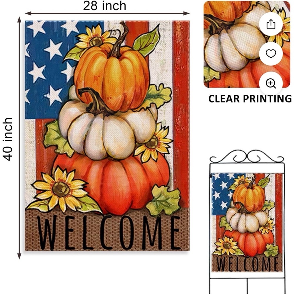 Thanksgiving Farmhouse Patriotic Outdoor Large Home Decor Double Sided 28 X 40 - Picture 3 of 7